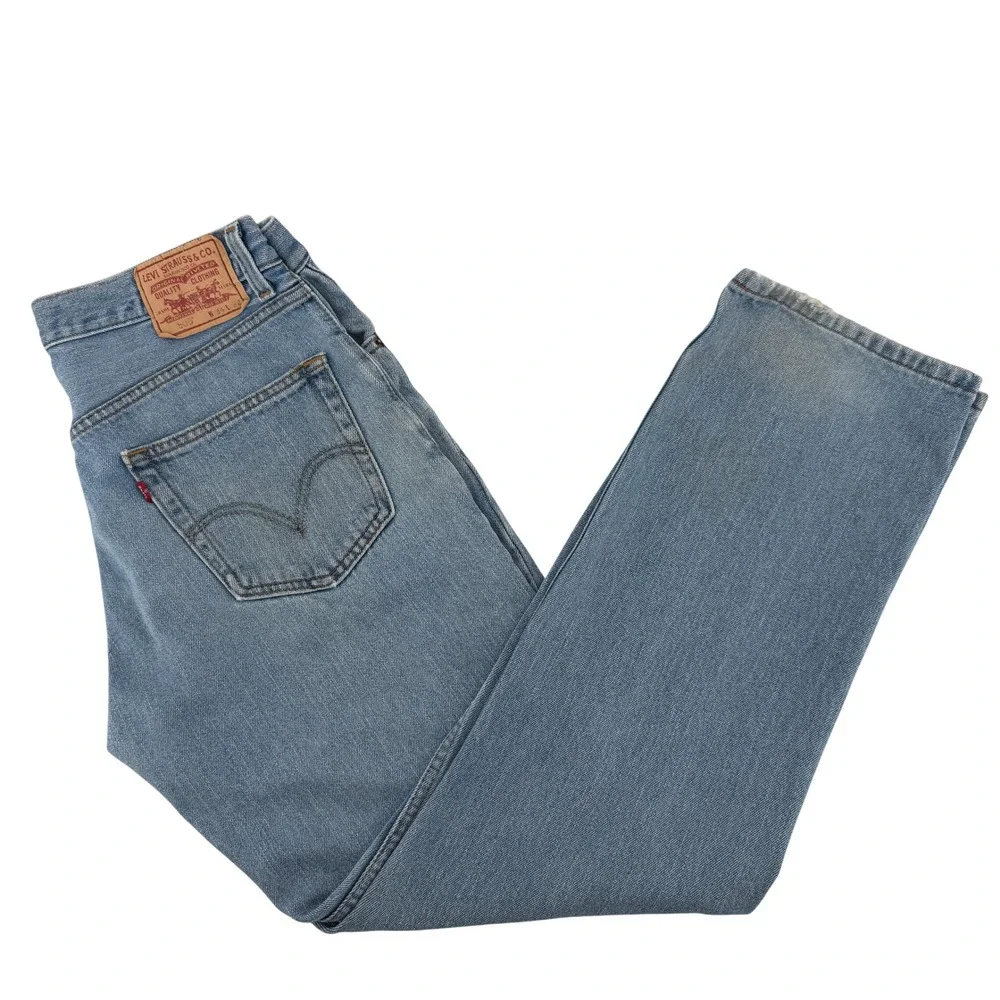 Levi's 505 Regular Fit Jeans Mens 34x32 Light‎ Wash Blue Straight Leg Denim Y2K